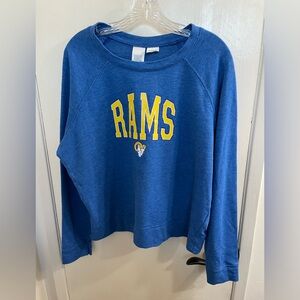 LOS ANGELES RAMS CONCEPTS SPORTS WOMENS
BLUE CROP STYLE SWEATSHIRT SZ XL